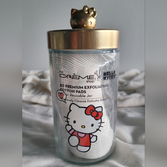 🚫SOLD🚫The Crème Shop x Hello Kitty Reusable Glass Jar w/Cotton Pads - Picture 8 of 8